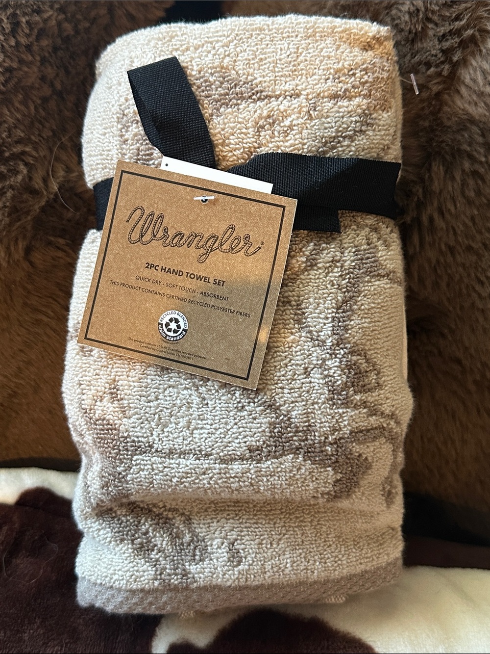 Wrangler Neutral Beige and Taupe Hand Towel Set